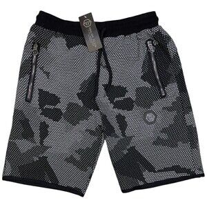 NWT Philipp Plein RARE Men's Sweat Jersey Shorts Camo Graphic Black Small